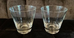 Double Old Fashioned Glasses Set of 2 Hand Blown Barware Tumbler 11 ounce