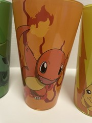 4 Just Funky POKEMON Drink Glasses Bulbasaur, Charmante, Squirtle, Pikachu LOT