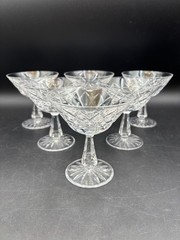 Set of 6 ~ Waterford Crystal «KINSALE» Martini / Champagne Glasses ~ 4 3/4″ Tall