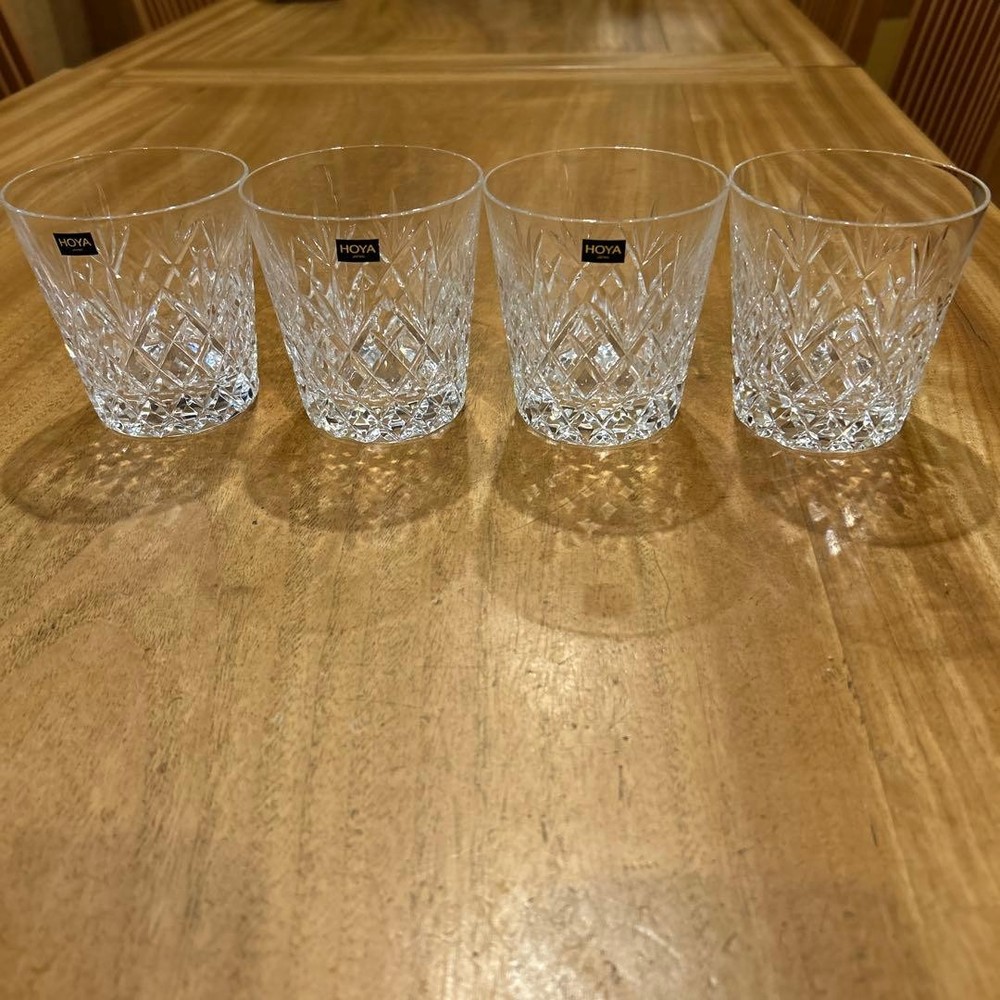 HOYA Crystal Rock Glass 4pcs set 9.5×8.5cm/3.74×3.34″ HOYA Crystal HOYA Crystal