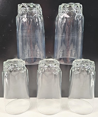 (5) Arcoroc Artic 12 Oz Beverage Set Vintage Wedge Cut Tumblers France Retro Lot
