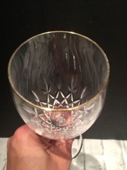 Set of 4 Rogaska Miller 8 1/4″ Inch Memoir Gold Trim Wine Glasses Signed