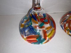 LOT OF 2 PIER 1 IMPORTS Hand Blown Multicolored Millefiori Confettii MARGARITA