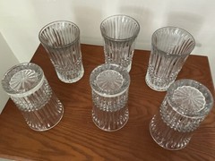Vntg Fostoria Aspen Crystal Highbaugh Glasses, Set Of 6