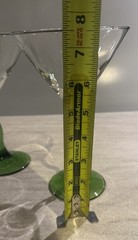 Lot Of 4 Libbey Courbe Green Wiggle Martini Glasses 12oz