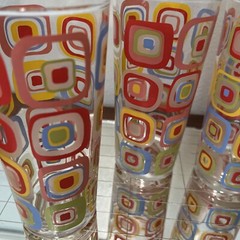 MCM Atomic Set Of Four Geometric Design Glasses 60s 