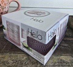 NEW Set 4 Home Essentials HALO Hobnail Textured PINK 13½oz Rocks Glasses