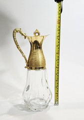 Italian Crystal Decanter Gold Plated Made In Italy Vintage