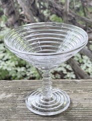 Anchor Hocking Manhattan Martini Glass Clear Ribbed Barware Compote ART DECO 30s