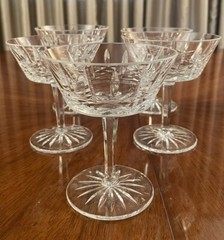 Vintage Cavan Cut Base Crystal 5 1/8” Champagne Glasses Set Of 6 ( Revised +1)