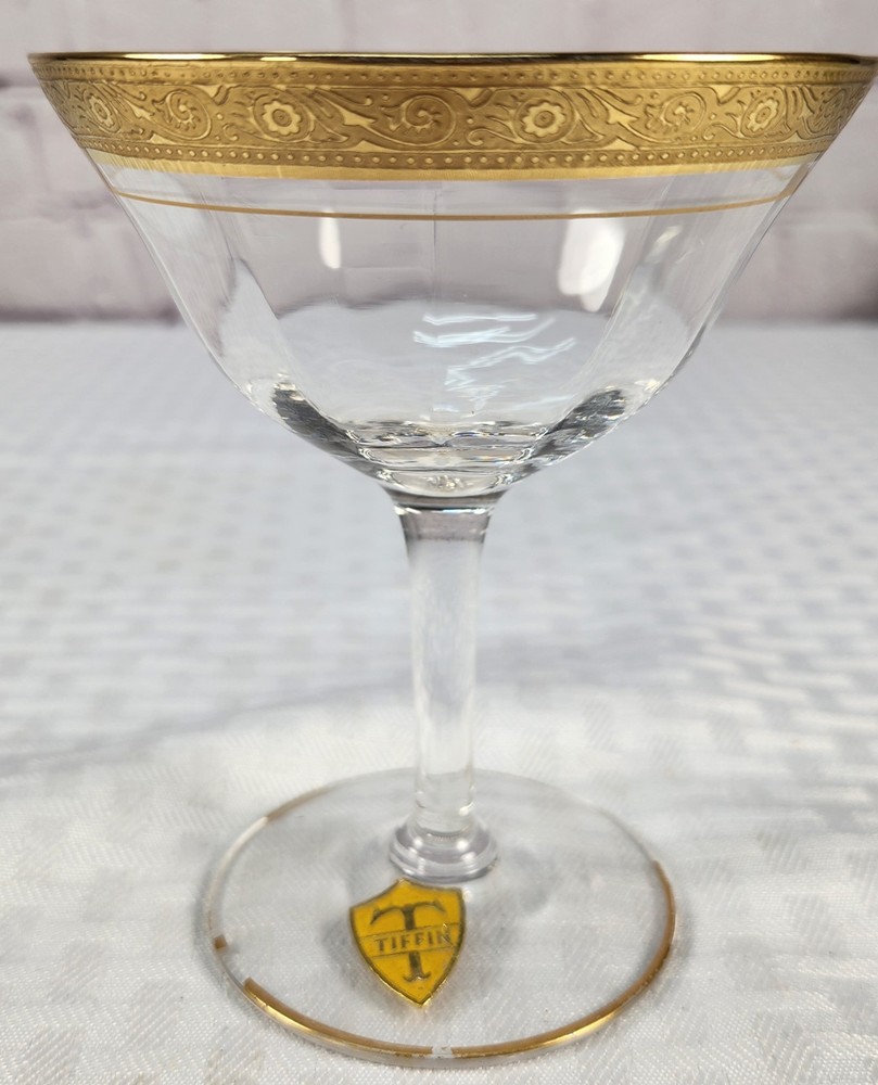 1900s Antique Tiffin Cordial/LIquor Glass with Gold Leaf Pattern Replacement