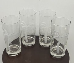 Set of 4 Etched Palm Tree Tall Highball Glasses by Rolf 🌴 Photos Coming