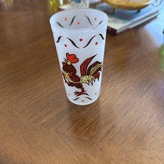 Gay Fad -Provincial Rooster – Tall Glass On A Hazel Atlas Blank ￼
