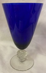 Golfball Ritz Blue Water Tumbler 6 1/8″ Morgantown Glass Company