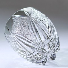 Cut Crystal Whiskey Glass Tumbler Edo Kiriko Drinkware Hand Cut Clear 12OZ Gray