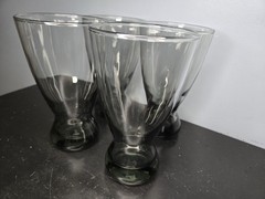 Vintage Libbey Smoked Gray Pilsner Glasses w Round Weighted Base Set of 4