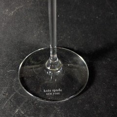 KATE SPADE LIBRARY STRIPE CHAMPAGNE FLUTE, Cut Lead Crystal, 10 1/4″, 7 oz, USA