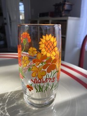 VINTAGE NANCY LYNN SET OF 4 – 10oz SUNFLOWER DRINKING GLASSES GREAT SHAPE