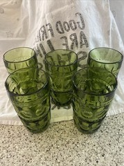 Colony Color Crown Green Tumbler Set of 6Avocado VTG 5.5″