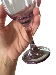 Set x4 Vintage Libbey Premiere Pink Plum Wine Glasses Purple Amethyst Glass ‘90s