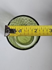 Set Of 5 Vintage Glass Juice Tumblers Green Diamond Lattice Honeycomb Snakeskin