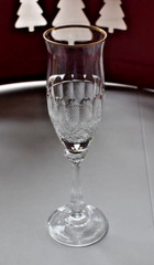 2 ~ MIKASA GOLD CROWN Champagne Flute Cut Crystal 8.5″ Gold Trim VTG 1983