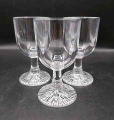 Royal Crystal Rock Italy ICE Crystal Wine Glasses Set of 3 Clear Textured 5 oz