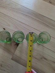 Hazel Atlas Uranium Juice Glasses Blacklight Glow Lot Of 5 Surface Wear