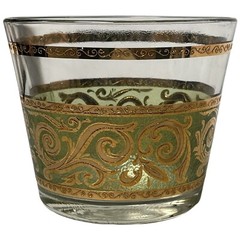 Culver MCM Toledo Green Gold Ice Bucket Vintage 1960s 4-3/4 x 5-5/8″ Mid Century