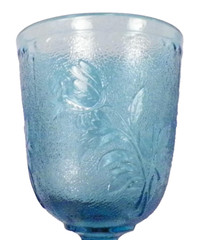 Rose in Snow Goblet Campbell Jones & Co Blue Glass EAPG #125 1883 Antique