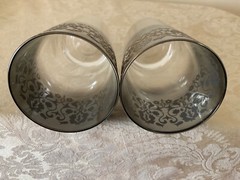 Vintage Set of 2 Dorothy Thorpe Style Silver Ombre Queens Lace Glasses MCM