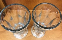 Set of 2 Heavy Glass Vintage Ice Cream Sunday Serving Glasses