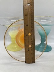 (4) West Virginia BLENDO Pastel Frosted Ombre Margarita Dessert Cocktail Glasses