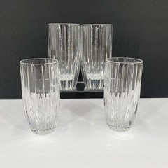 Mikasa Park Lane Cut Crystal 10 oz Highball Tumblers Glasses 5 5/8» Lot of 4