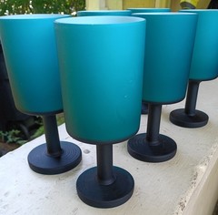 VTG Carlo Moretti Wine Glasses Set of 6 Turqoise Rare 6.5 Inches