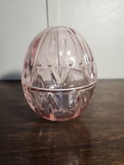 Gorham Crystal Pink 2 Piece Egg Trinket Box Shades of Spring