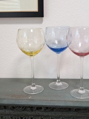 Vintage Lenox Butterfly Meadow Etched Balloon Goblets Set of 4 Different Colors