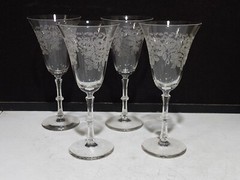 Set of 4- Vintage Bryce Crystal 798-4 Pattern Water Goblet Glasses 8 1/4″