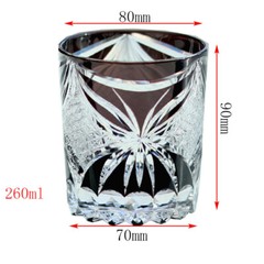 Hand Cut Black Butterfly Crystal Whiskey Glasses Tumbler Kiriko Drinkware 260ml