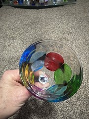 Marano Rainbow Colorful Venezia Carullo Collection Polychrome Wine Glass-Rare!
