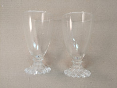 Vtg Pair (2) Anchor Hocking Crystal Bubble Boopie 5 1/2″ Water Wine Goblets 9 oz