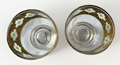 Vtg. Culver Valencia Lowball Glasses Set of 8 Footed On The Rocks 22k Gold MCM