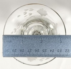 Etched Floral Leaf Diamond Ball Stem Wine Water Goblets 8 1/4″ Tall Set of 2 Vtg