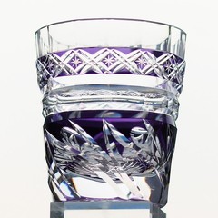 Purple 7oz Handmade Whiskey Glasses Edo Kiriko Crystal Whisky Glass Drinkware