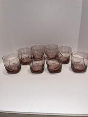 8 Vintage Libbey Imperial Plum Double Old Fashioned Glasses Tumblers Mint!