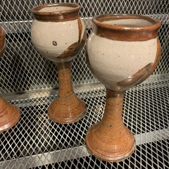 Studio Art Pottery Goblets Glazed Stoneware Handmade Set of 4 Christ Church Wine