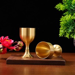 2Pcs Chalice Goblet – 2.1 inch Mini Copper Alloy Medieval Goblets Vintage Sho…