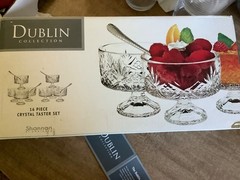 Shannon Crystal by Godinger Dublin 7 Piece Crystal Taster Set w/ 4 Spoons