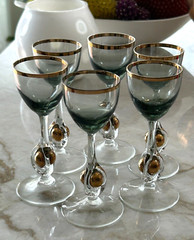 6 Pc MCM Josef Jozef Stanik Atlas Gray Cordial/Shot Glasses by Czechoslovakia