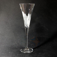HOYA HOLLY CHAMPAGNE FLUTE, Cut & Frosted Lead Crystal, 6 OZ, JAPAN